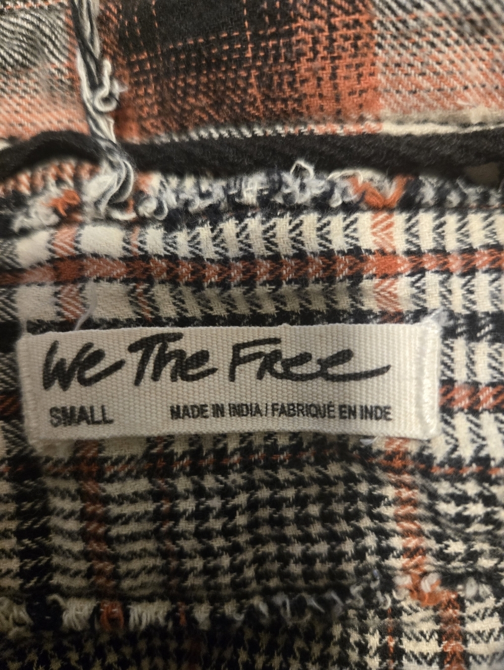 We The Free Wildfire 100% Cotton Mixed Plaid Half Button Long Sleeve Top Small - Picture 5 of 7